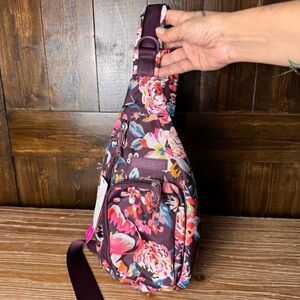 Vera Bradley ReActive Sling Backpack Purse Indiana Rose Blossoms NWT